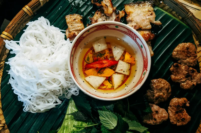 Bun Cha grilled pork with vermicelli noodles
